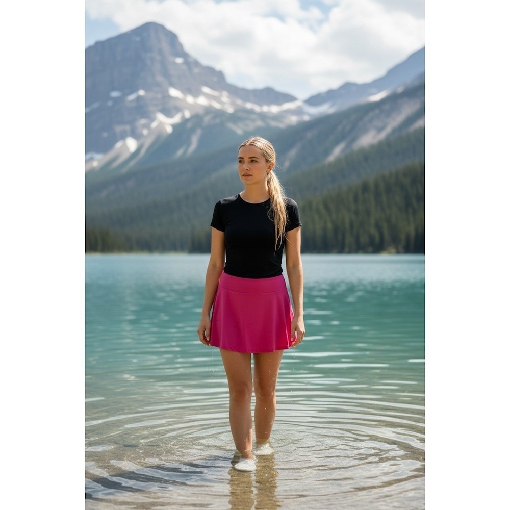 Duluth Trading AKHG Lost Lake Swim Skort Womens 24 Pink UPF 50+ Built-In Shorts